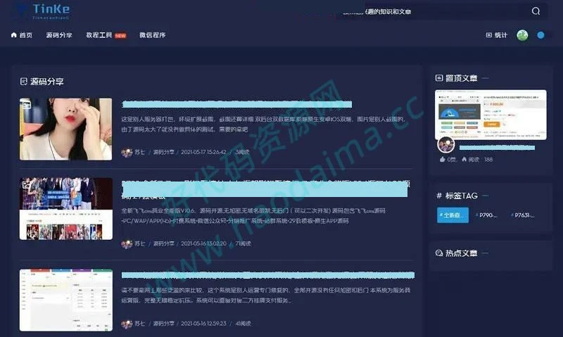 站长论坛网站_博客社区源码,UI精美,可切换界面