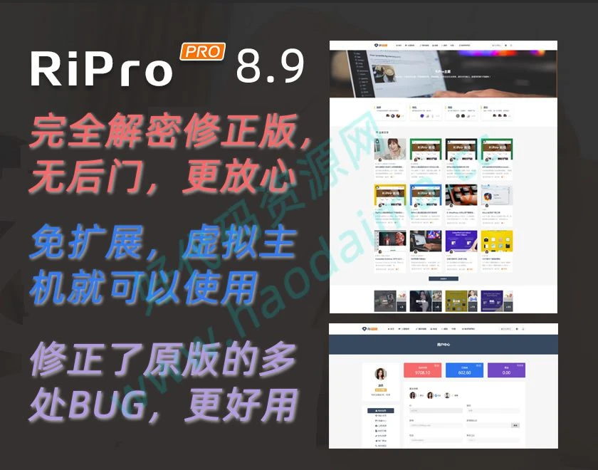 【亲测】ripro8.9完全解密修正版，无加密无后门，独家首发资源-源码资源网