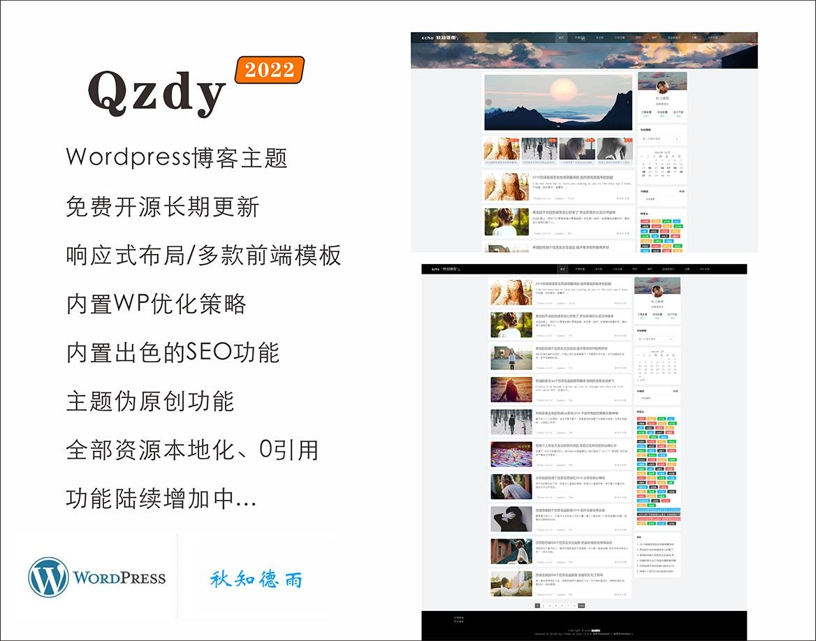 一款简约自适应wordpress博客二次元主题-源码资源网