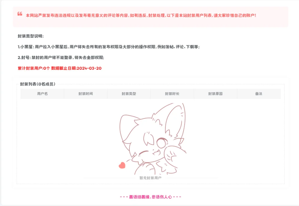 子比主题美化 – 添加用户封禁功能小黑屋模块-源码资源网