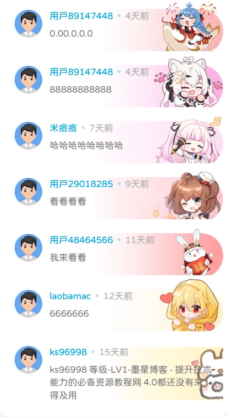 子比主题美化 – 评论小工具添加动漫人物背景-源码资源网
